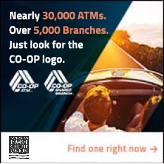 Nearly 30,000 ATMs. Over 5,000 Branches. Just look for the CO-OP logo. Find one right now.